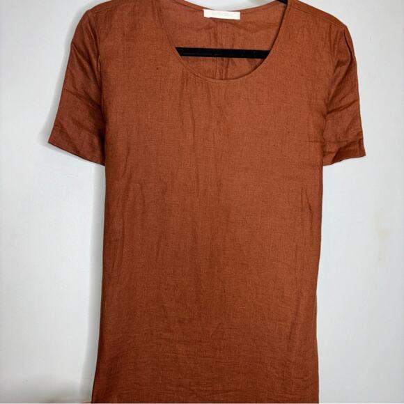 Shaina Mote Gia Linen Maxi Dress in Burnt Orange - Picture 4 of 10